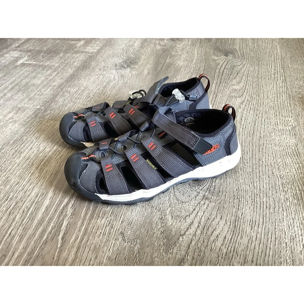 Keen Youth Boys 3 Sandals Newport Neo H2 Magnet Gray Orange Slip On Shoe 1018426